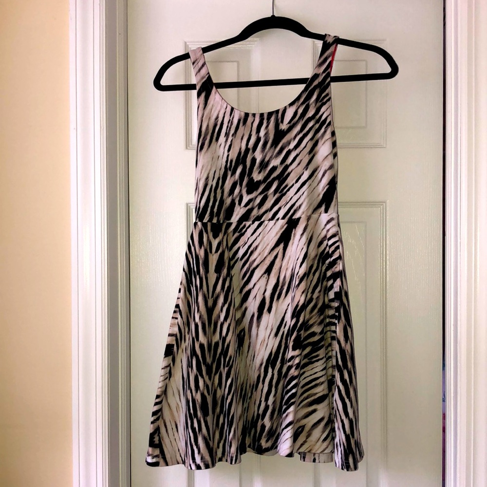 Express zebra fit and flare sundress